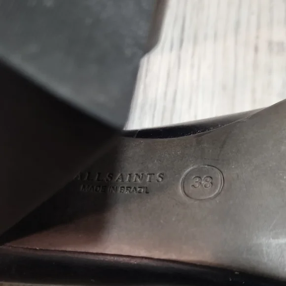 ALLSAINTS Xerxes Black Block Heels - Picture 10 of 10